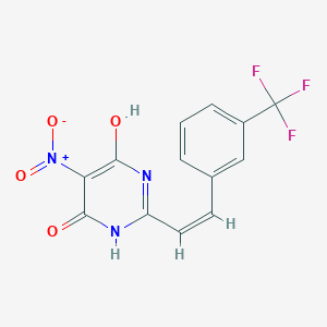 Chemical structure of 2,5-Dioxopyrrolidin-1-yl 4-(3-(trifluoromethyl)-3H-diazirin-3-yl)benzoate