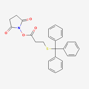 Chemical structure of 2,5-Dioxopyrrolidin-1-yl 3-(tritylthio)propanoate
