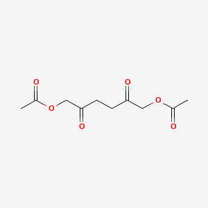 Chemical structure of 2,5-dioxohexane-1,6-diyl diacetate