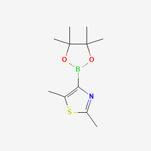 Chemical structure of 2,5-Dimethyl-4-(4,4,5,5-tetramethyl-1,3,2-dioxaborolan-2-yl)thiazole