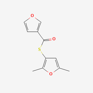 Chemical structure of 2,5-Dimethyl-3-thiofuroylfuran