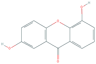 Chemical structure of 2,5-Dihydroxyxanthone
