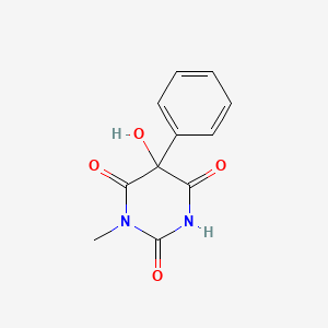 Chemical structure of 2,5-Dihydroxy-1-methyl-5-phenylpyrimidine-4,6(1H,5H)-dione