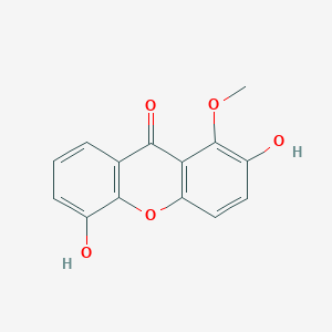 Chemical structure of 2,5-Dihydroxy-1-methoxyxanthone