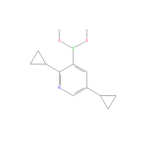 Chemical structure of 2,5-dicyclopropylpyridine-3-boronic acid
