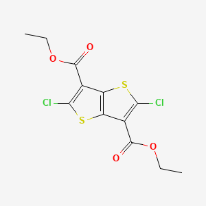 Chemical structure of Diethyl 2,5-dichlorothieno[3,2-b]thiophene-3,6-dicarboxylate