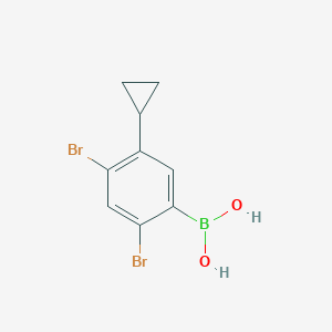 Chemical structure of 2,5-Dibromo-5-cyclopropylphenylboronic acid