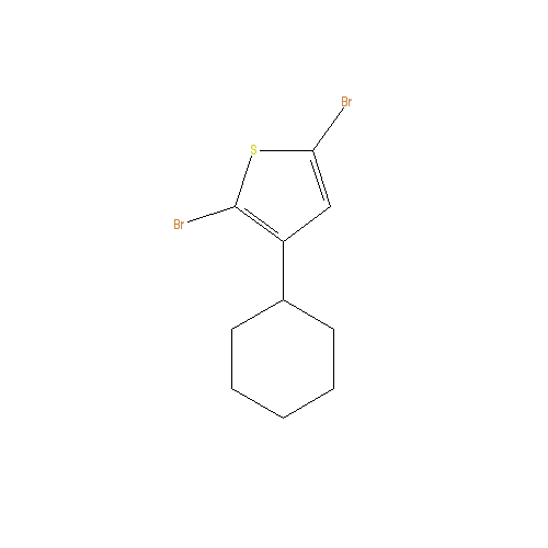 Chemical structure of 2,5-Dibromo-3-cyclohexylthiophene