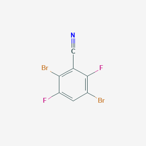 Chemical structure of 2,5-Dibromo-3,6-difluorobenzonitrile