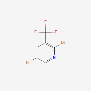 Chemical structure of 2,5-dibromo-3-(trifluoromethyl)pyridine