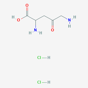 Chemical structure of 2,5-Diamino-4-oxopentanoic acid dihydrochloride