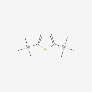 Chemical structure of 2,5-Bis(trimethylstannyl)selenophene