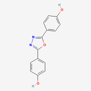 Chemical structure of 2,5-Bis(4-hydroxyphenyl)-1,3,4-oxadiazole