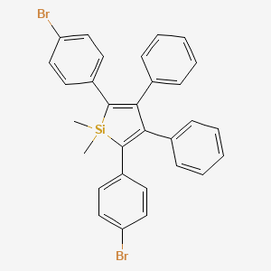 Chemical structure of 2,5-Bis(4-bromophenyl)-1,1-dimethyl-3,4-diphenylsilole
