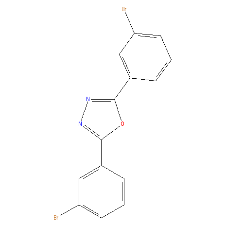 Chemical structure of 2,5-Bis(3-bromophenyl)-1,3,4-oxadiazole