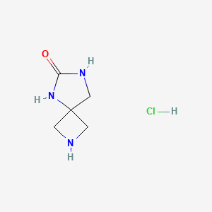 Chemical structure of 2,5,7-triazaspiro[3.4]octan-6-one hydrochloride