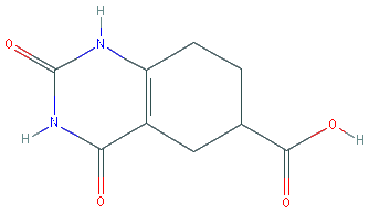 Chemical structure of 2,4-Dioxo-5,6,7,8-tetrahydro-1H-quinazoline-6-carboxylic acid
