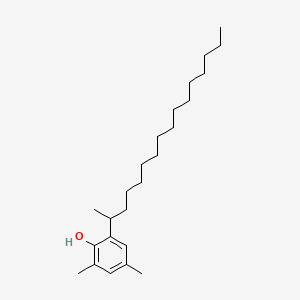 Chemical structure of 2,4-Dimethyl-6-(1-methylpentadecyl)phenol