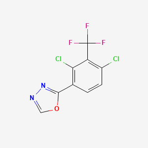 Chemical structure of 2,4-Dichloro-8-(trifluoromethoxy)quinazoline