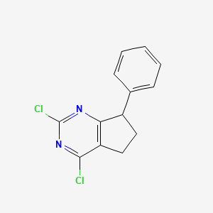 Chemical structure of 2,4-Dichloro-7-phenyl-6,7-dihydro-5H-cyclopenta[d]pyrimidine