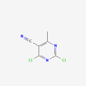 Chemical structure of 2,4-Dichloro-6-methylpyrimidine-5-carbonitrile