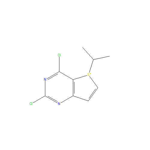 Chemical structure of 2,4-Dichloro-5-isopropylthieno[2,3-d]pyrimidine