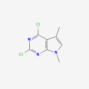 Chemical structure of 2,4-Dichloro-5,7-dimethyl-7H-pyrrolo[2,3-d]pyrimidine