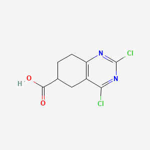 Chemical structure of 2,4-Dichloro-5,6,7,8-tetrahydroquinazoline-6-carboxylic acid