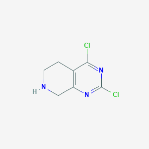 Chemical structure of 2,4-Dichloro-5,6,7,8-tetrahydropyrido[3,4-d]pyrimidine