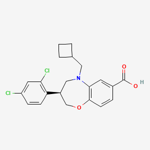 Chemical structure of 2,4-dichloro-3'-[8-(1,4-dioxa-8-azaspiro[4.5]decyl)methyl]benzophenone
