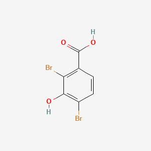 Chemical structure of 2,4-dibromo-3-hydroxybenzoic acid
