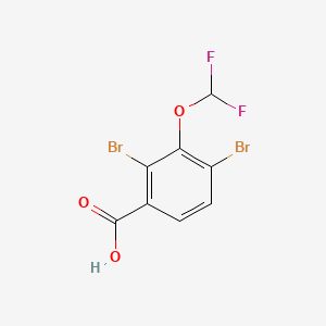 Chemical structure of 2,4-Dibromo-3-(difluoromethoxy)benzoic acid