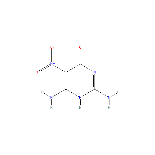 Chemical structure of 2,6-diamino-5-nitropyrimidin-4(3H)-one