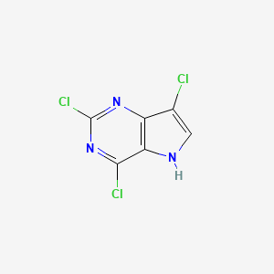 Chemical structure of 2,4,7-Trichloro-5H-pyrrolo[3,2-d]pyrimidine