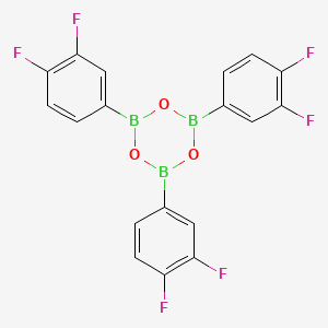 Chemical structure of 2,4,6-Tris(3,4-difluorophenyl)boroxin