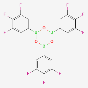 Chemical structure of 2,4,6-Tris(3,4,5-trifluorophenyl)boroxin