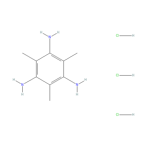 Chemical structure of 2,4,6-trimethylbenzene-1,3,5-triamine trihydrochloride