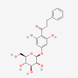 Chemical structure of 2',4',6'-Trihydroxydihydrochalcone 4'-O-glucoside