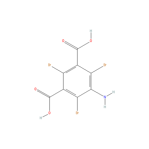 Chemical structure of 5-Amino-2,4,6-tribromoisophthalic acid