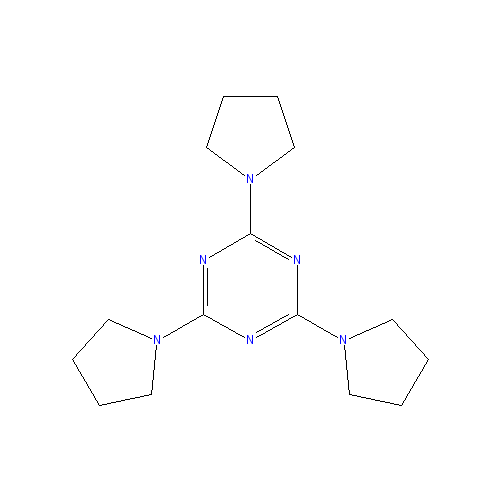 Chemical structure of 2,4,6-tri(pyrrolidin-1-yl)-1,3,5-triazine