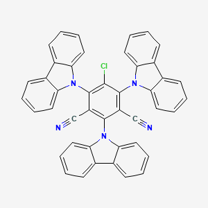 Chemical structure of 2,4,6-Tri(9H-carbazol-9-yl)-5-chloroisophthalonitrile