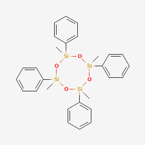 Chemical structure of 2,4,6,8-Tetramethyl-2,4,6,8-tetraphenylcyclotetrasiloxane