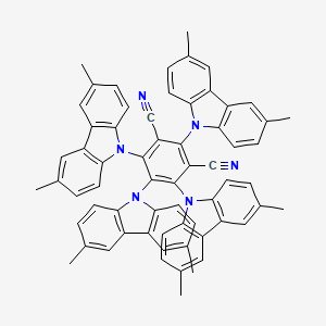 Chemical structure of 2,4,5,6-Tetra(3,6-dimethylcarbazol-9-yl)-1,3-dicyanobenzene