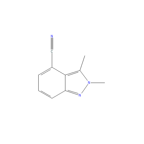 Chemical structure of 2,3-Dimethyl-2H-indazole-4-carbonitrile