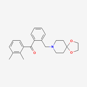 Chemical structure of 2,3-dimethyl-2'-[8-(1,4-dioxa-8-azaspiro[4.5]decyl)methyl]benzophenone