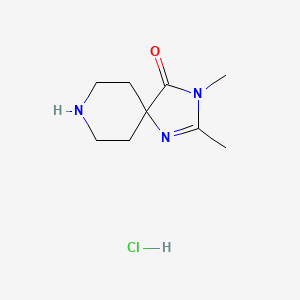 Chemical structure of 2,3-Dimethyl-1,3,8-triazaspiro[4.5]dec-1-en-4-one hydrochloride