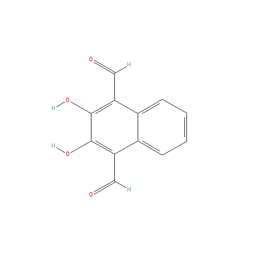 Chemical structure of 2,3-Dihydroxynaphthalene-1,4-dicarbaldehyde