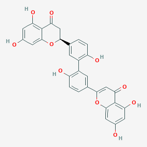Chemical structure of 2'',3''-Dihydro-3',3'''-biapigenin