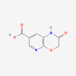 Chemical structure of 2-oxo-1H,2H,3H-pyrido(2,3-b)(1,4)oxazine-7-carboxylic acid