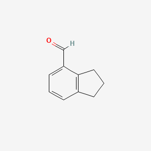 Chemical structure of 2,3-Dihydro-1H-indene-4-carbaldehyde